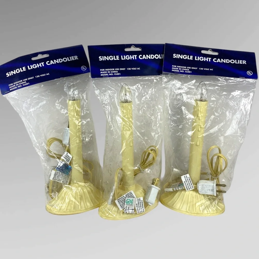 Electric Window Candles Set of 3 Retro Vintage Inspired Ivory Christmas Decor